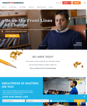 TEACH FOR AMERICAのホームページから