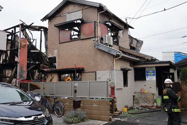 谷戸町の火災現場